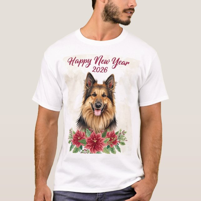 T-shirt Happy New Year 2026 Dog Lover (Devant)