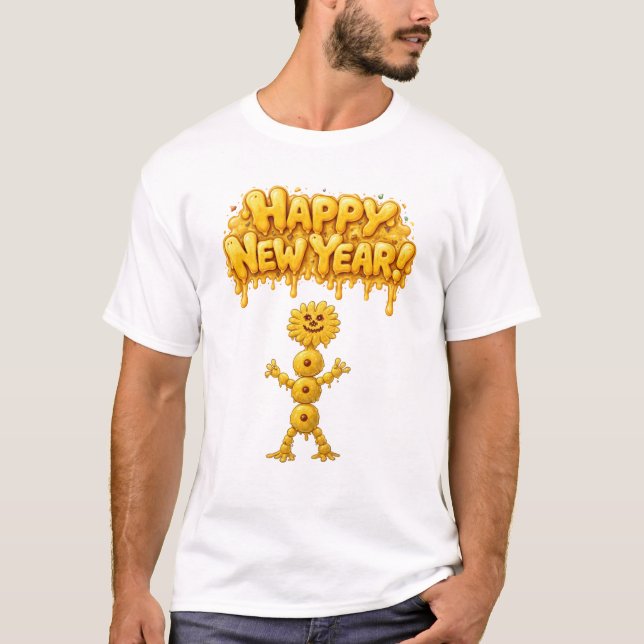 T-shirt Happy New Year Earwax Monster (Devant)