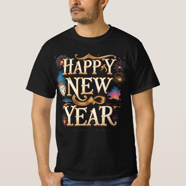 T-shirt Happy New Year Festive Graphic (Devant)