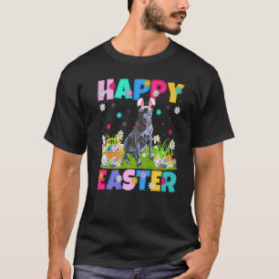 T-shirt Happy Pâques Bunny Anglais Bulldog Pâques dimanche