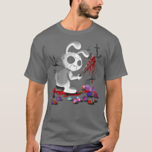 T-shirt Happy Pâques Horreur Pâques Bunny JS Masque pour