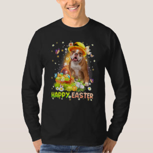 T-shirt Happy Pâques mignon chien lapin anglais Oeufs de c