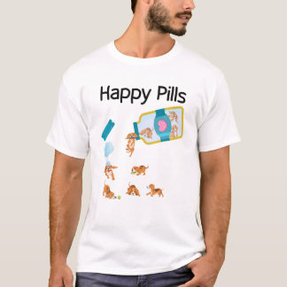 T-shirt Happy Pills Beagles Chiens mignons Beagles Amateur