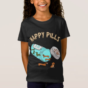 T-Shirt Happy Pills Dachshund, Cadeau Amoureux des chiens