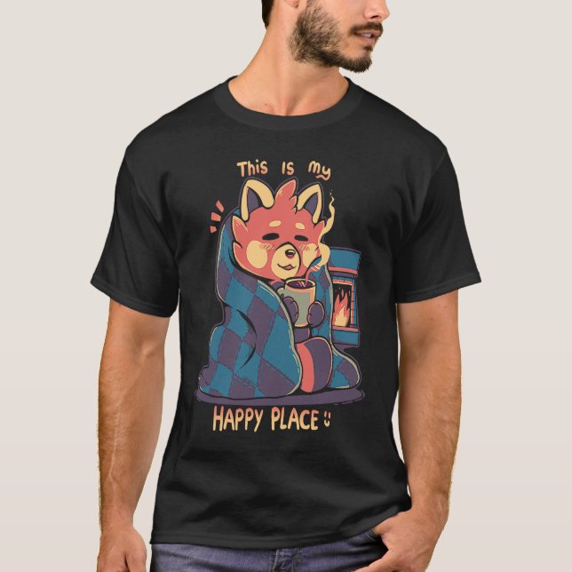 T-shirt Happy Place at the Fireplace (Devant)