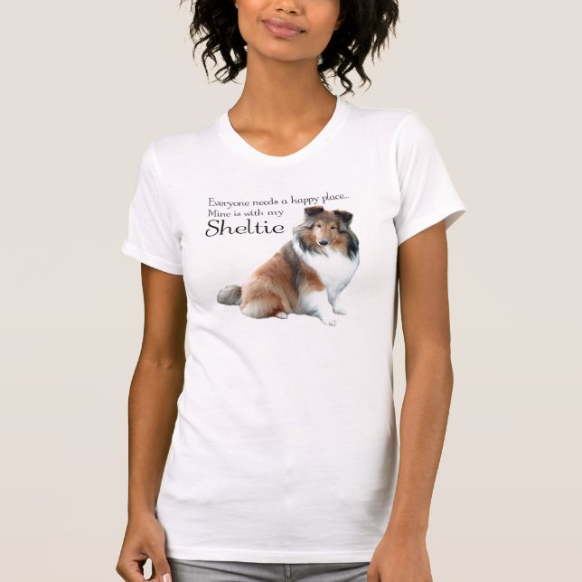 T-shirt Happy Place Sheltie Shirt (Devant)