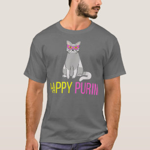 T-shirt Happy Purim Chat drôle Costume juif vacances Purim
