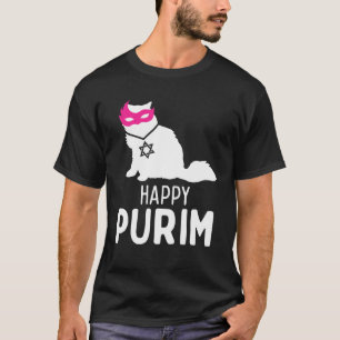 T-shirt Happy Purim Costume Idée drôle Chat Hébreu juif