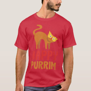 T-shirt Happy Purim Costume Idée drôle Chat Hébreu juif H