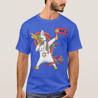 T-shirt Happy Purim Day Costume Dabbing Unicorn Jewnicorn 