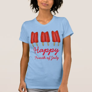 T-shirt Happy Quart 4 juillet Cherry Twin Pop Popsicle