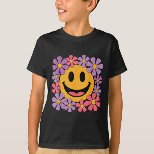 T-shirt Happy Retro Daisy Smile Face Preppy Hommes esthéti