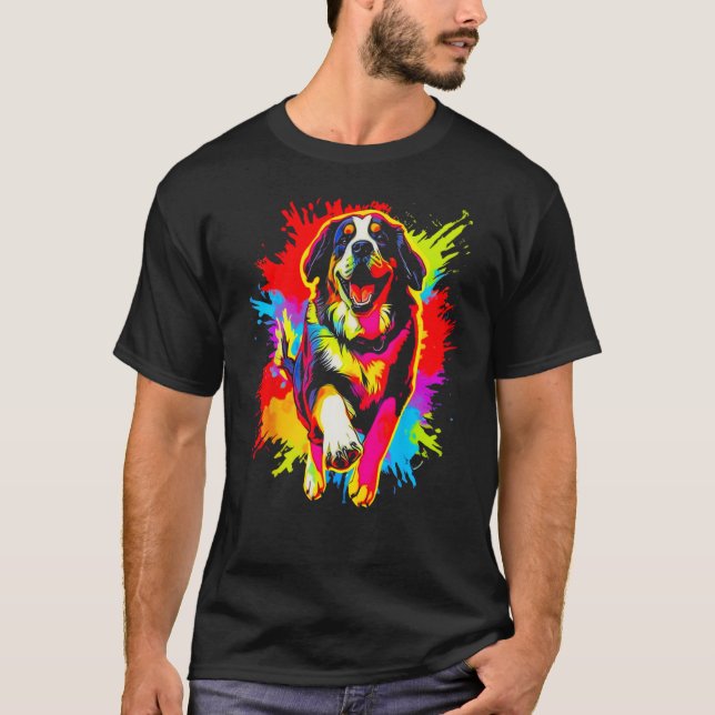 T-shirt Happy Saint Bernard Dog (Devant)