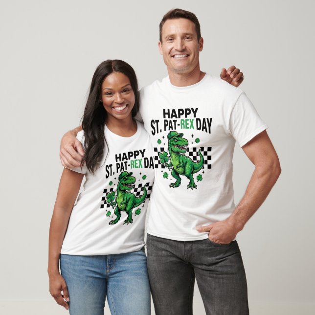 T-shirt Happy St Pat-Rex Day Dinosaur Party (Unisexe)