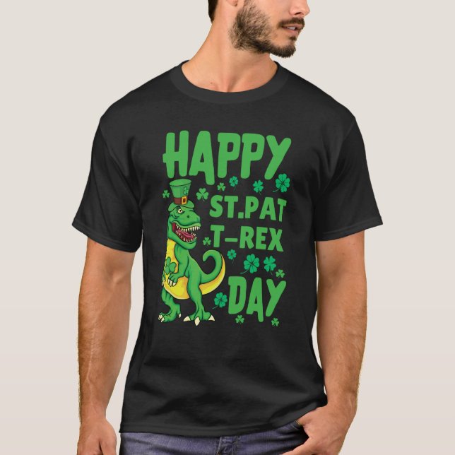 T-shirt Happy St Pat Rex Day Kids St Patricks Day Dinosaur (Devant)