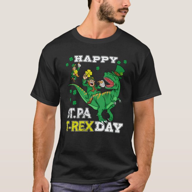 T-shirt Happy St Pat Rex Saint Patrick's Day Leprechaun Di (Devant)
