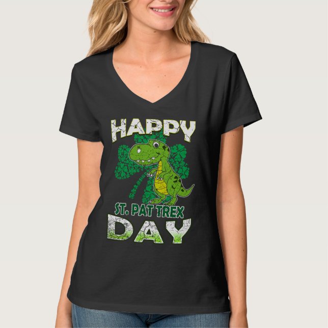 T-shirt Happy St Pat Rex St Patrick's Day Cute Dinosaur Ki (Devant)