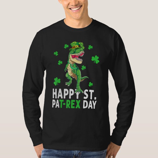 T-shirt Happy St Pat T Rex Saint Patrick's Day Dinosaur Bo (Devant)