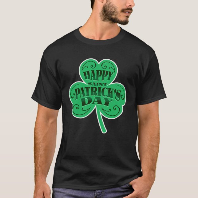 T-shirt Happy St Patrick s Day Shamrock Catholic Saint Pat (Devant)