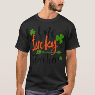 T-shirt Happy St Patricks Day Cute One Lucky Teacher Rainb