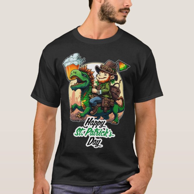 T-shirt Happy St Patricks Day Dinosaur St Pat Rex Day Todd (Devant)