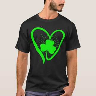 T-shirt Happy St Patrick's Day Irish Shamrock Heart Family