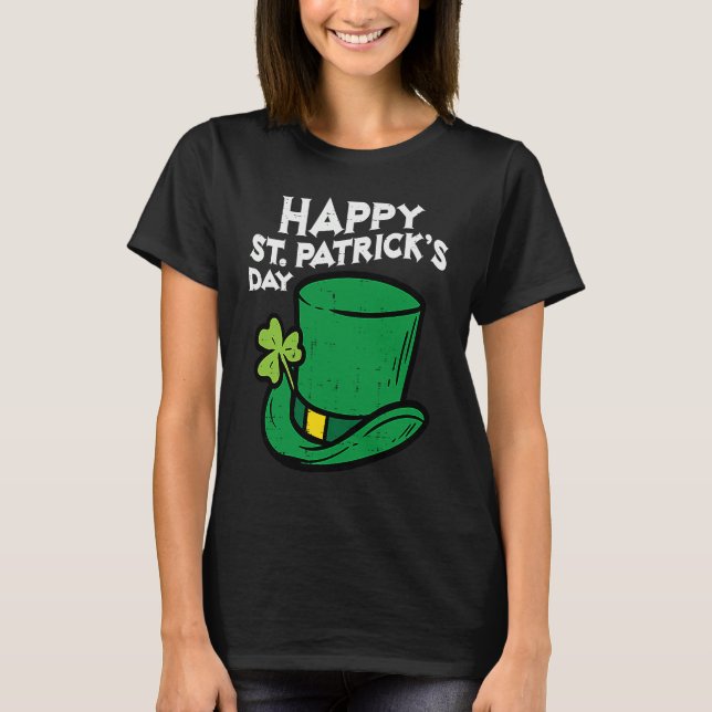 T-shirt Happy St Patricks Day Leprechaun Hat Irish Men Wom (Devant)