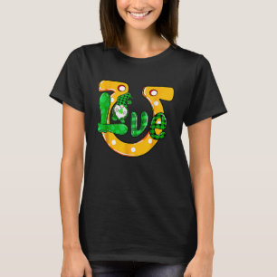T-shirt Happy St Patricks Day Love Gnomes Lucky Shamrock M