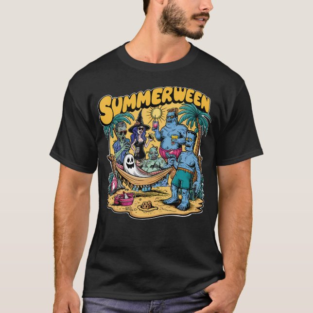 T-shirt Happy Summerween été Halloween Holiday Beach Vi (Devant)