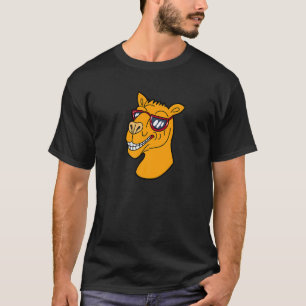 T-shirt Happy Tête de chameau porter des lunettes de solei