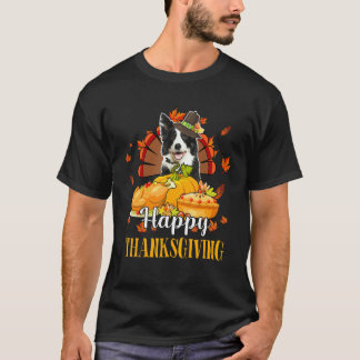 T-shirt Happy Thanksgiving Turkey Border Collie Fall Pumpk