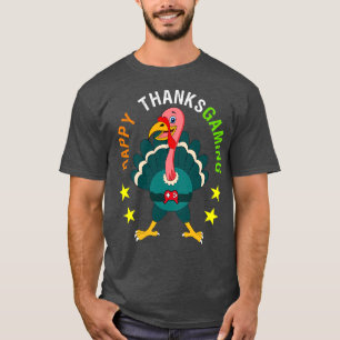 T-shirt Happy Thanksgiving Video Game Turkey For Boy Girl 