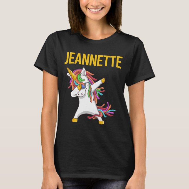 T-shirt Happy Unicorn - Nom de Jeannette (Devant)