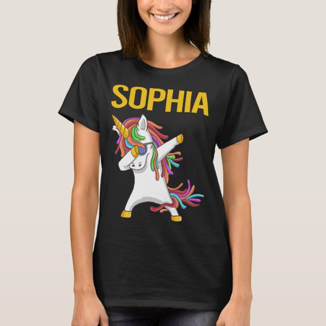 T-shirt Happy Unicorn - Sophia Name (Devant)