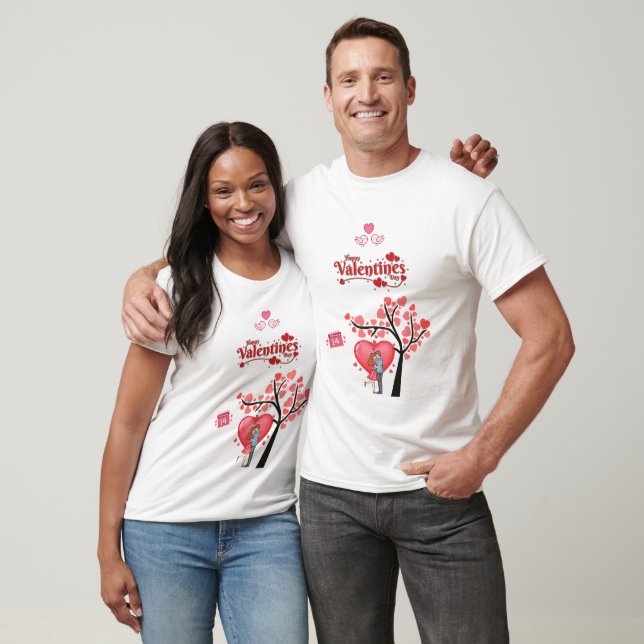 T-shirt Happy Valentine’s Day – Romantic Couple  (Unisexe)