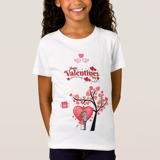 T-Shirt Happy Valentine’s Day – Romantic Couple (Devant)