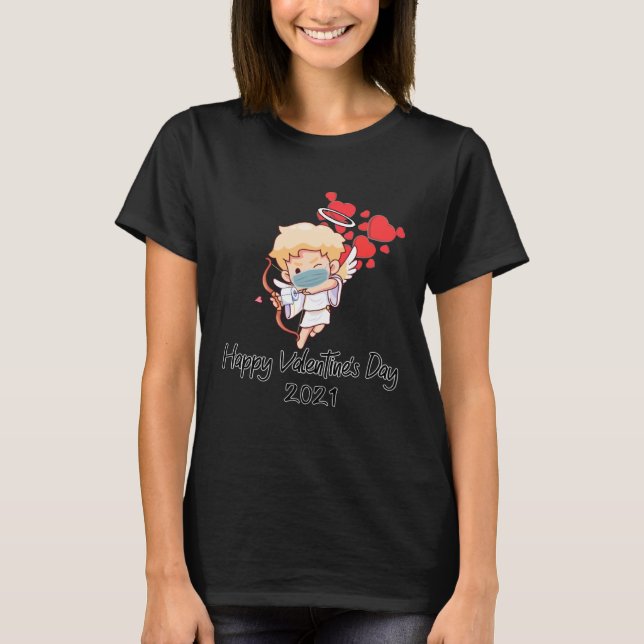 T-shirt Happy Valentine's Day 2021 Cute Cupid Gift During  (Devant)