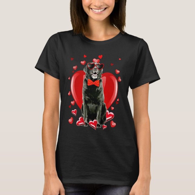 T-shirt Happy Valentines Day Black Lab   Dog  V Day (Devant)