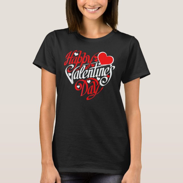 T-shirt Happy Valentines Day Heart Love Valentine Men Wome (Devant)