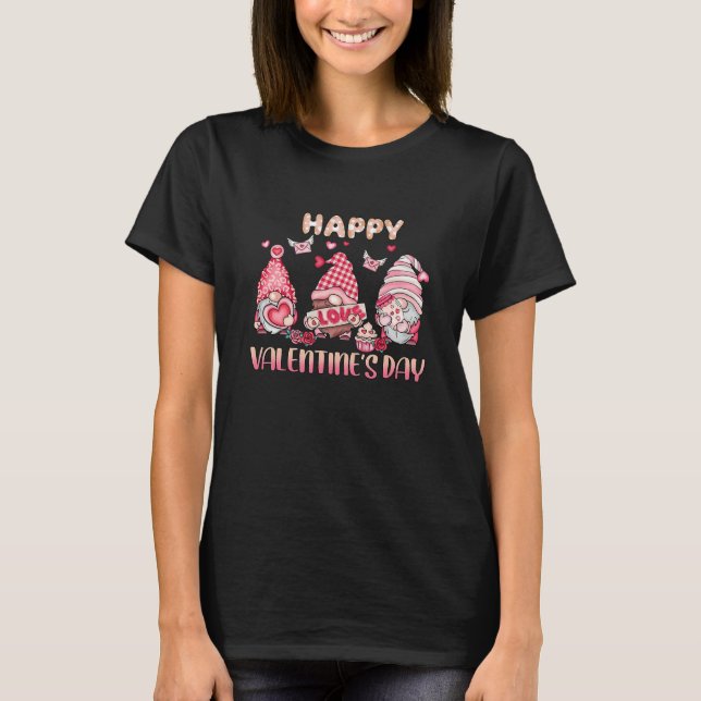 T-shirt Happy Valentine's Day  Love Gnome Valentine's Day  (Devant)