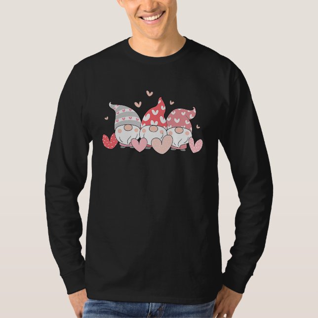 T-shirt Happy Valentineu2019s Day Three Cute Gnomes (Devant)