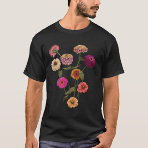 T-shirt Happy Zinnia Fleur sauvage style peint à la main