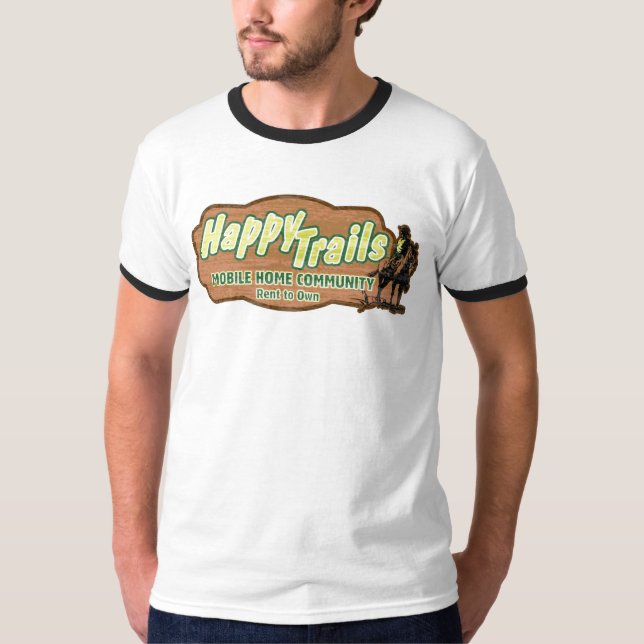 T-shirt happytrailsmobilehome (Devant)