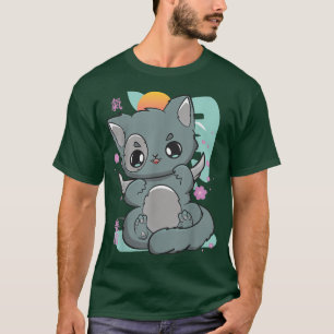 T-shirt Harajuku Chat Goth Sakura Kanji Anime Neko Angelco