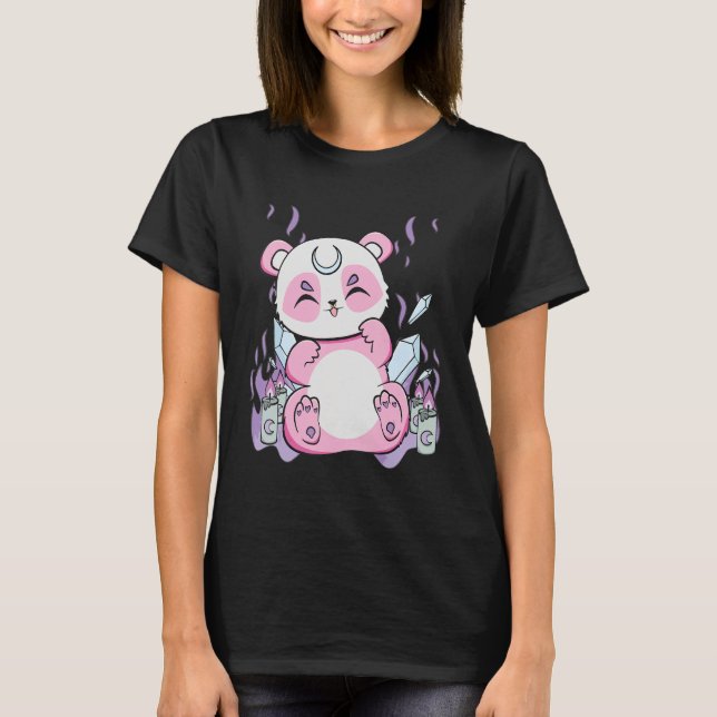 T-shirt Harajuku Panda Et Nu Goth Bear Pour L'Horreur Mign (Devant)