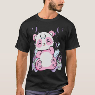 T-shirt Harajuku Panda Et Nu Goth Bear Pour L'Horreur Mign
