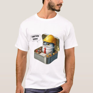 T-shirt Hard Hat Sardine Engineer Tiny Workshop Art