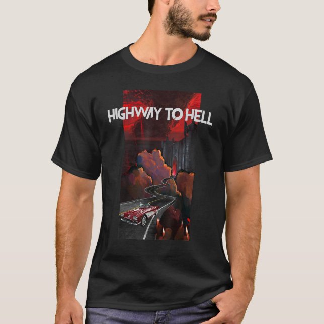 T-shirt Hard Rock Hard Style Highway to Hell Rock Rocker (Devant)