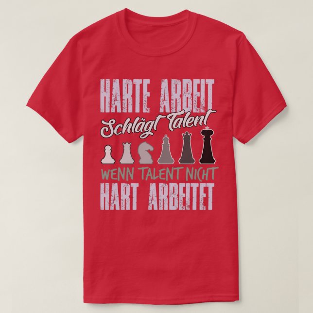 T-shirt Hard Work Beats Talent Chess Player 1  (Design devant)