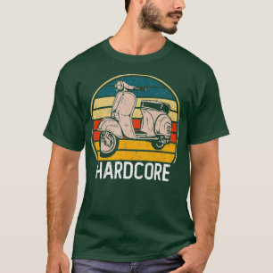 T-shirt Hardcore Moped Life Funny Scooter Driver Retro Bik